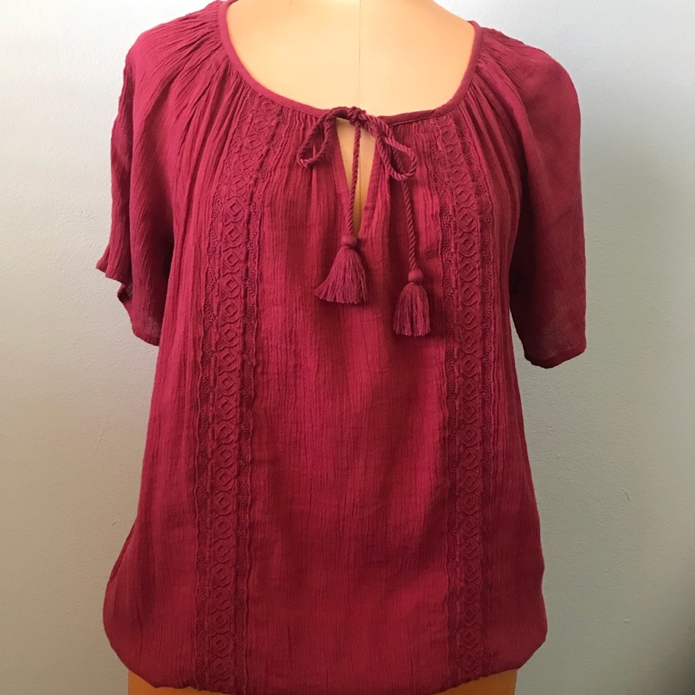 NWT Lucky Brand Peasant Blouse